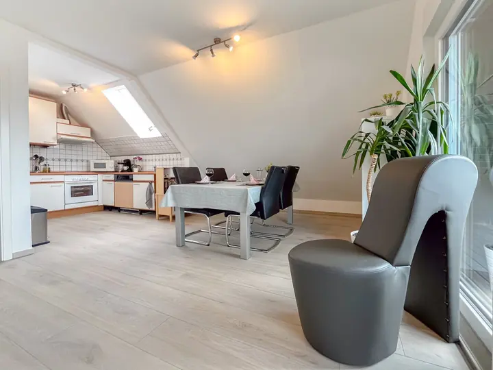 Open-plan living and dining area
